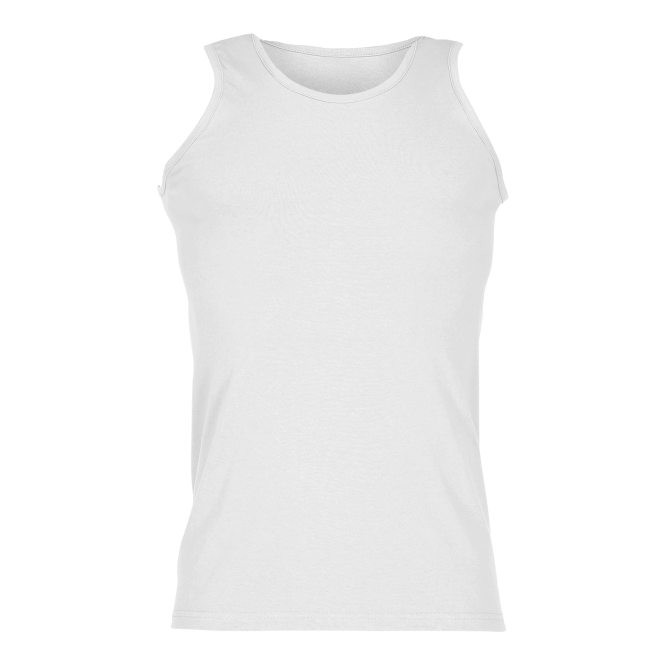 Mitarbeitergeschenk Sport-Tanktop Athletic Vest – weiss – mit Logodruck 3XL Baumwolle atmungsaktives Laufshirt für Teamevents