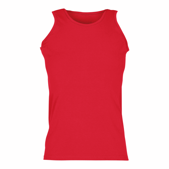 Mitarbeitergeschenk Sport-Tanktop Athletic Vest – rot – 2XL – mit Logodruck, bequemes Baumwollshirt für Teamevents
