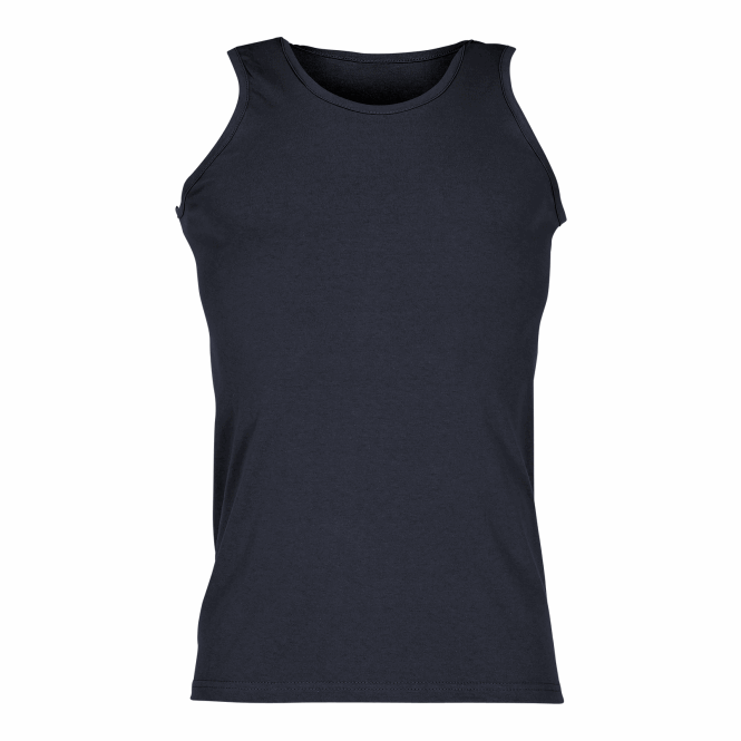 Mitarbeitergeschenk Sport-Tanktop Athletic Vest – marineblau – mit Logodruck L – atmungsaktives Laufshirt für Firmenevents