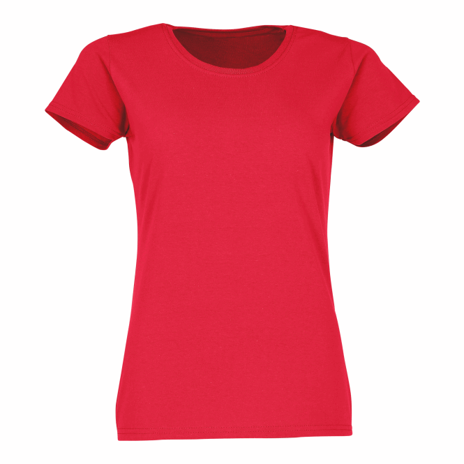 Werbeartikel Damen-T-Shirt New Lady Fit Valueweight – rot – mit Logodruck, XS, weiche Baumwolle, modisches Textil für den Firmenauftritt