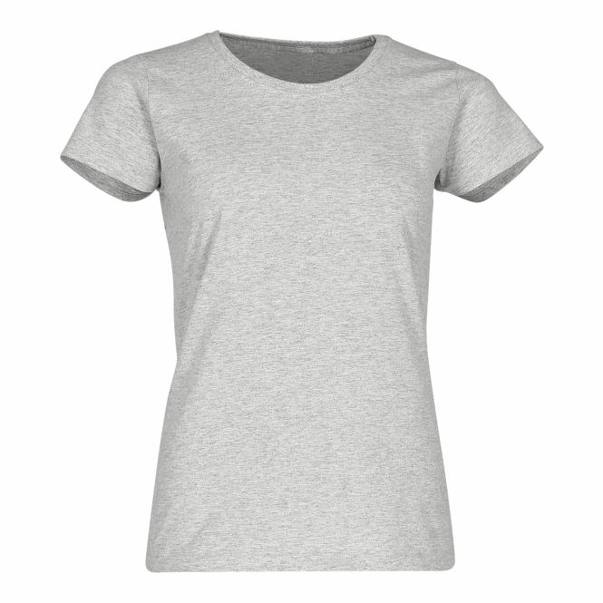 Werbeartikel T-Shirt New Lady Fit Valueweight – grau – mit Logodruck XL aus Baumwolle hochwertiges Textil für Firmenauftritte