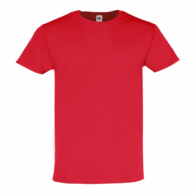 Mitarbeitergeschenk T-Shirt Iconic 195 – rot – mit Logodruck, aus ringgesponnener Baumwolle, hochwertiges Baumwoll-Textil