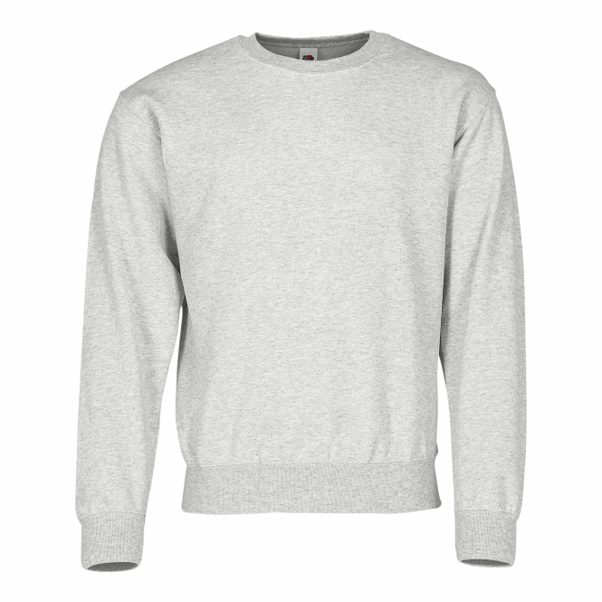 Mitarbeitergeschenk Sweatshirt – grau – mit Logodruck 5XL aus feiner Baumwolle, hochwertiger Pullover für Firmenauftritt