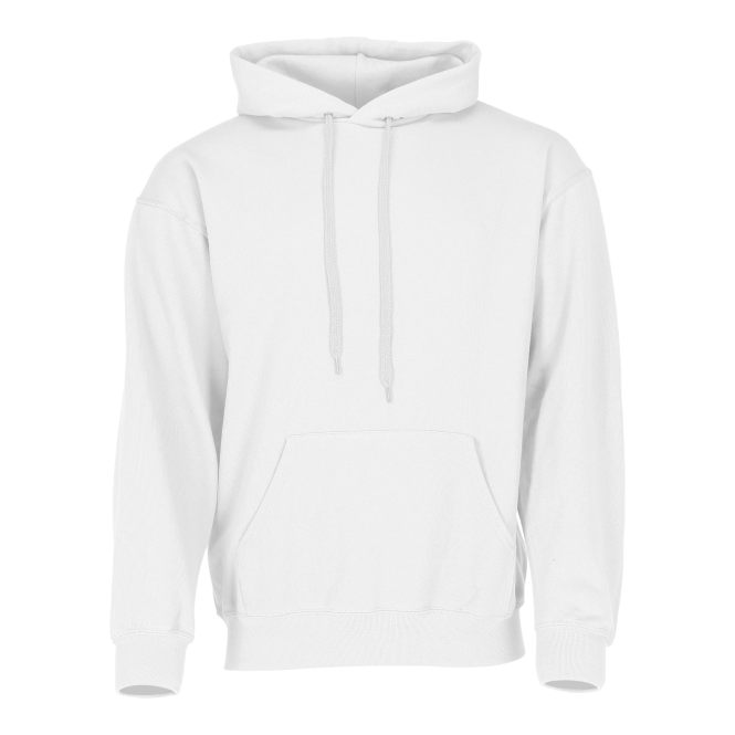 Mitarbeitergeschenk Hoody 4XL – weiss – mit Logodruck hochwertige Baumwollqualität komfortabler Kapuzenpullover für Firmen