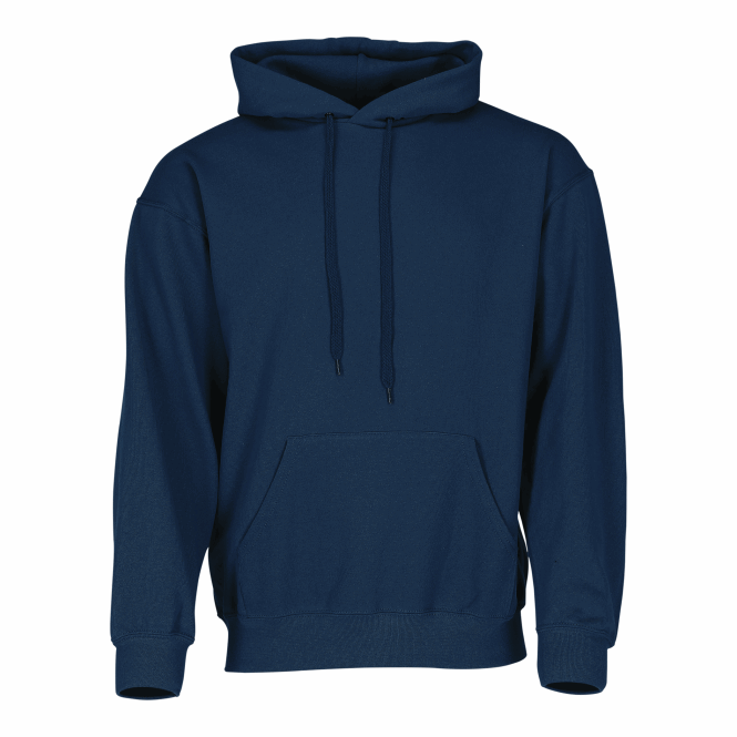 Mitarbeitergeschenk Hooded-Sweat – marineblau – mit Logodruck hochwertige Baumwollqualität komfortabler Kapuzenpullover