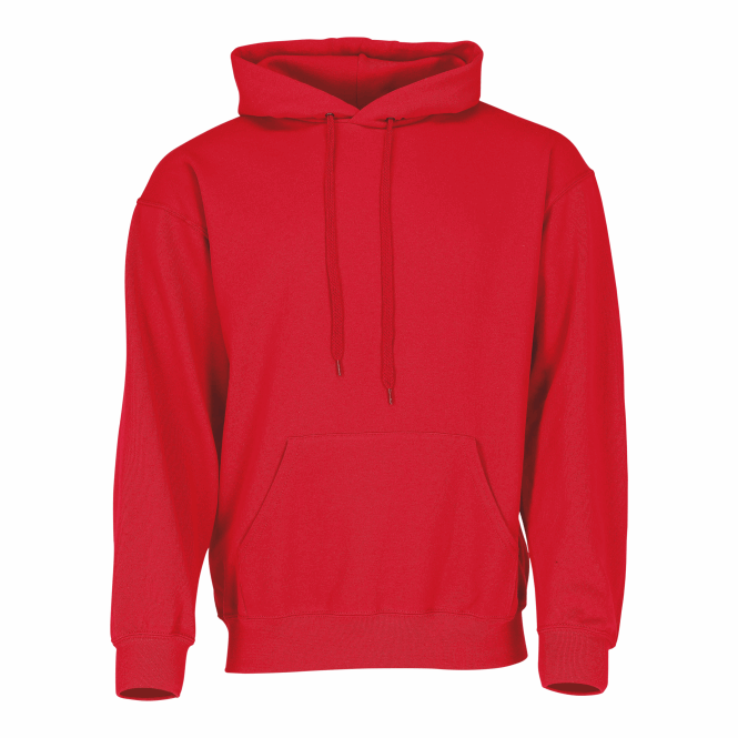 Mitarbeitergeschenk Kapuzen-Sweatshirt – rot – XL – mit Logodruck aus Baumwolle für einheitlichen Firmenauftritt