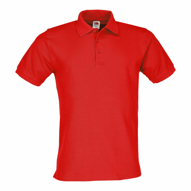 Firmengeschenk Poloshirt New Premium – rot – mit Logodruck Baumwolle in Größe M für den einheitlichen Firmenauftritt
