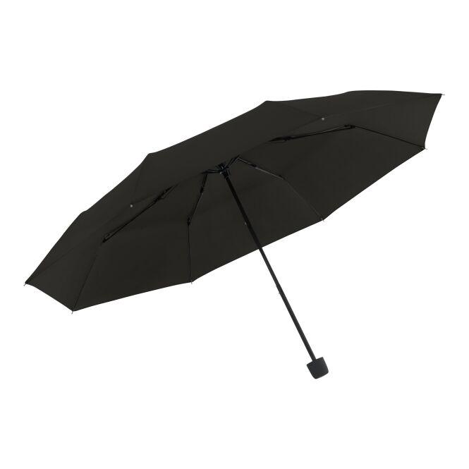 Streuartikel Taschenschirm doppler Hit Mini – schwarz – mit individuellem Logodruck sturmfest mit Fiberglasgestell als Messe-Giveaway