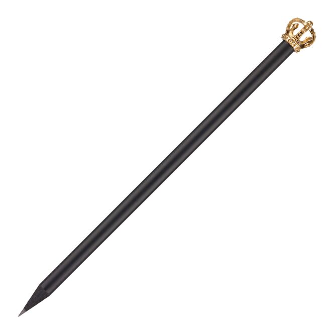 Werbeartikel Bleistift Royal – schwarz – mit Logo bedruckt, FSC zertifiziert, 19 cm, HB, gespitzt, für den Büroalltag