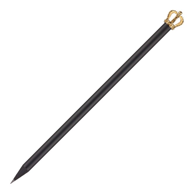Streuartikel Bleistift Royal – schwarz – mit Logo bedruckt, 19 cm, gespitzt, HB, FSC zertifiziert, nachhaltig für den Büroalltag