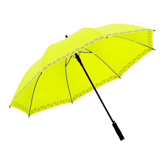 Outdoor-Werbemittel Golfschirm doppler Safety XXL Triangle – neongelb – mit individuellem Logodruck sturmfest für Golf-Events