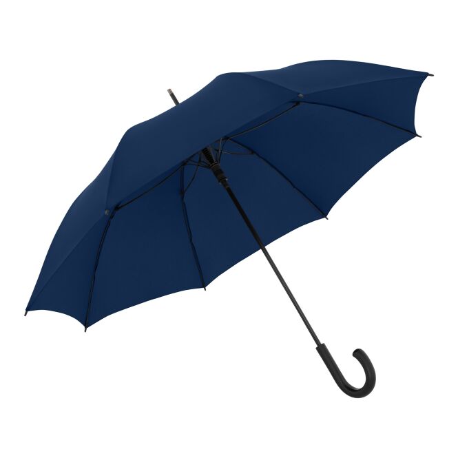 Firmengeschenk Automatikschirm doppler Fiber Flex – marineblau – mit individuellem Logodruck sturmfest mit Fiberglasgestell für Golf-Events