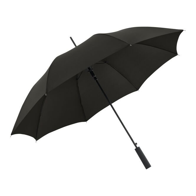 Firmengeschenk Automatikschirm doppler Dublin AC – schwarz – mit individuellem Logodruck sturmfest mit Fiberglasgestell für Hotellerie & Gastronomie