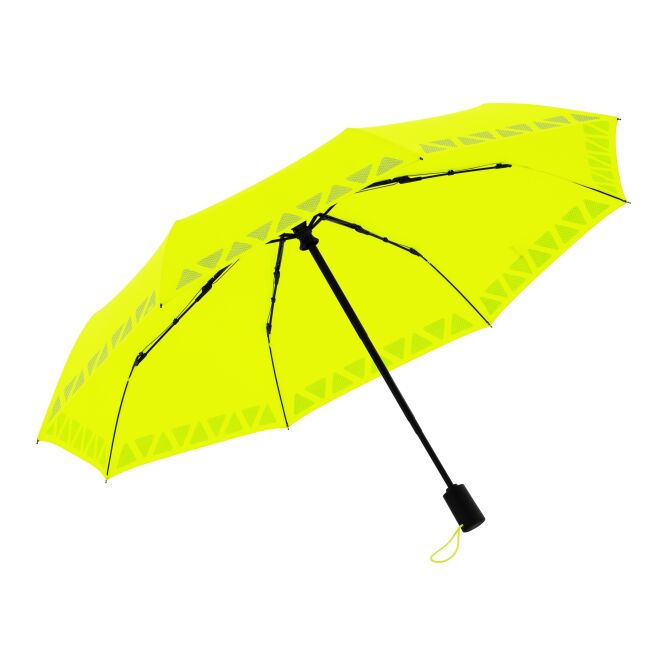 Werbeartikel Taschenschirm doppler Safety Magic Triangle – neongelb – mit individuellem Logodruck sturmfest mit Auf-Zu-Automatik