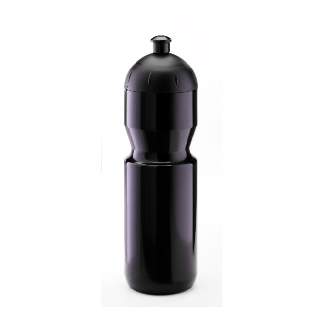Sport-Werbemittel Bulb Flasche B1 – schwarz – mit Logo bedruckt 750 ml Kunststoff-Trinkflasche für Sportevents & Turniere