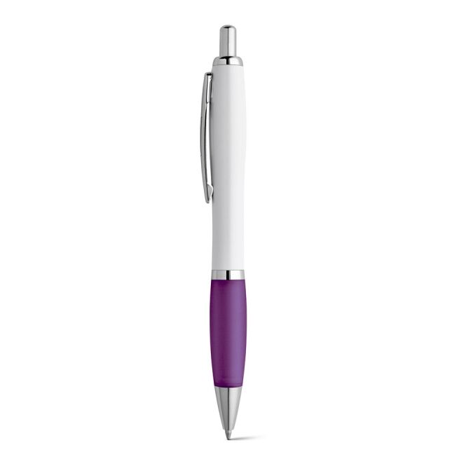 Streuartikel MOVE Kunststoff-Kugelschreiber – violett – mit Logo bedruckt, blauschreibend, ø12 x 140 mm, für den Büroalltag