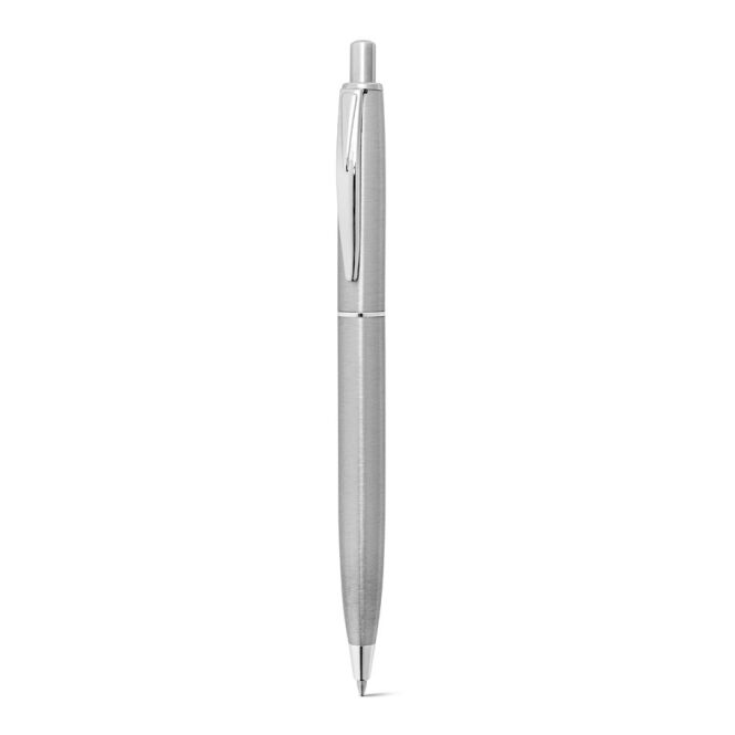 Firmengeschenk DOOLI Edelstahl-Kugelschreiber – silber – lasergraviert 140mm blau schreibend nachhaltig für den Büroalltag