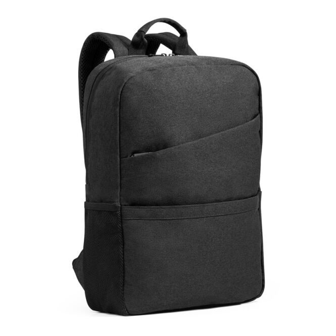 Mitarbeitergeschenk Laptop-Rucksack REPURPOSE – dunkelgrau – mit Logo bedruckt nachhaltiger 15,6 Zoll Notebook-Rucksack für Büroausstattung