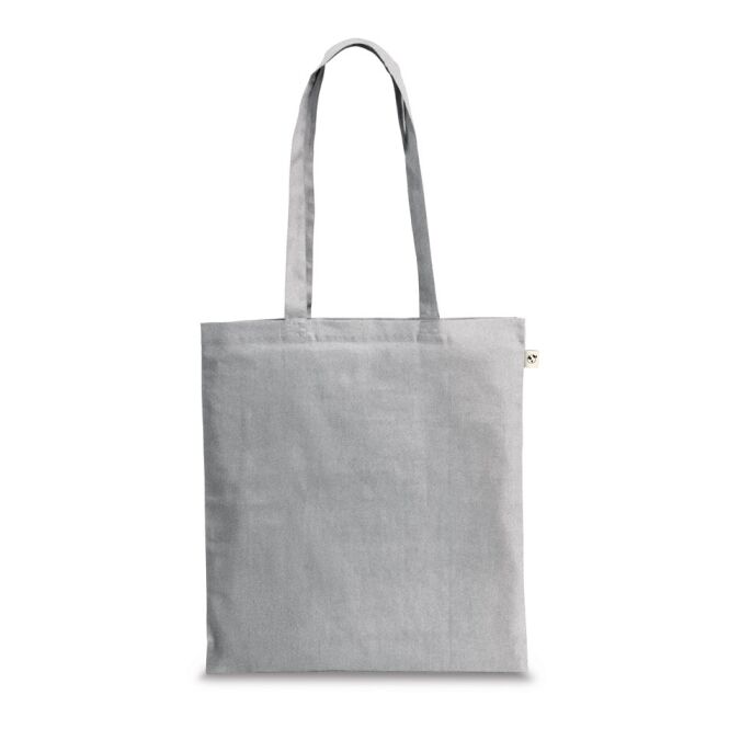 Werbeartikel Tragetasche Cairo – hellgrau – mit Logodruck 70% Baumwolle 30% rPET 180g/m² 380x420mm nachhaltige Mehrwegtasche für CSR