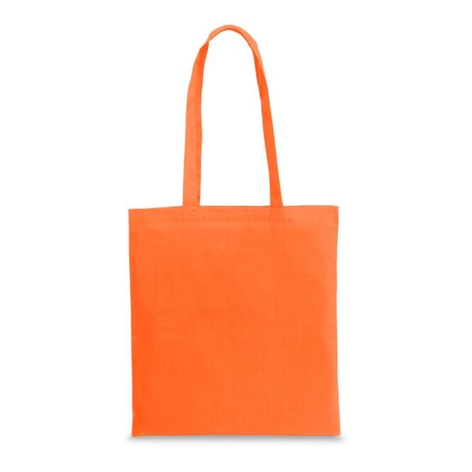 Werbeartikel Tragetasche CAIRO – orange – mit Logodruck 70% recycelte Baumwolle 30% rPET 180g/m² 38x42cm nachhaltiger Textilbeutel