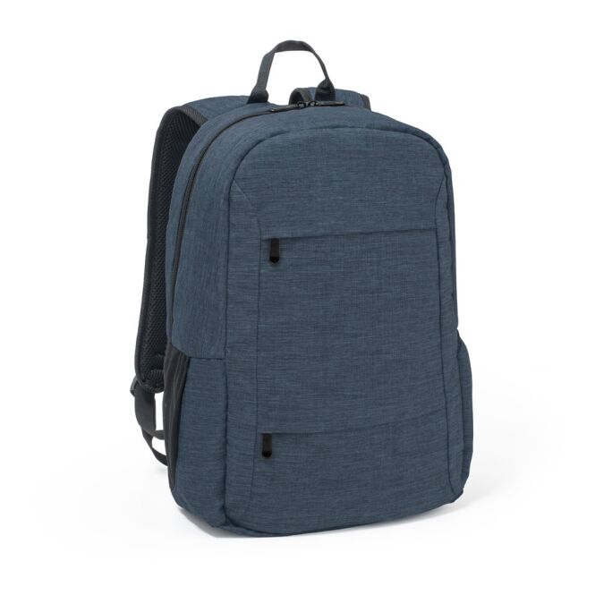 Mitarbeitergeschenk Rucksack BUSINESS – blau – mit Logodruck 300D/210D rPET 15.6Zoll 18L 300x450x140mm nachhaltiges Transportmittel