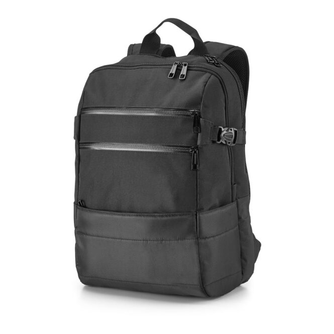 Firmengeschenk Laptop-Rucksack ZIPPERS BPACK – schwarz – mit Logo bedruckt für 15,6 Zoll Notebooks für das Mitarbeiter-Onboarding