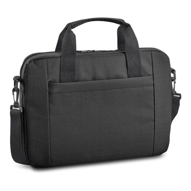 Mitarbeitergeschenk Laptoptasche METZ – schwarz – mit Logo bedruckt für 15,6 Zoll Notebooks für das Mitarbeiter-Onboarding