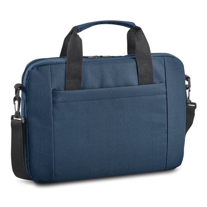 Werbeartikel Laptoptasche METZ – blau – mit Logo bedruckt für 15 Zoll Notebooks für die Büroausstattung und das Homeoffice