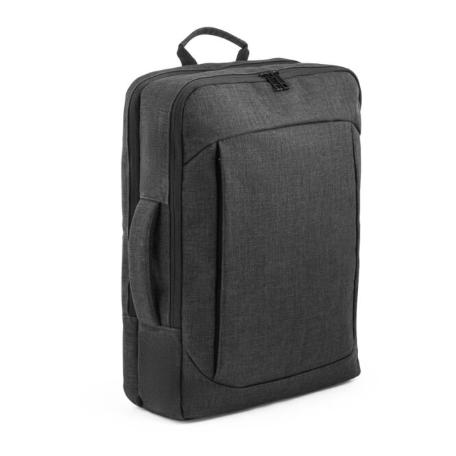 Mitarbeitergeschenk 2-in-1-Laptoprucksack ALEXANDRIA – dunkelgrau – mit Logo bedruckt für 15,6 Zoll Laptops für die Büroausstattung