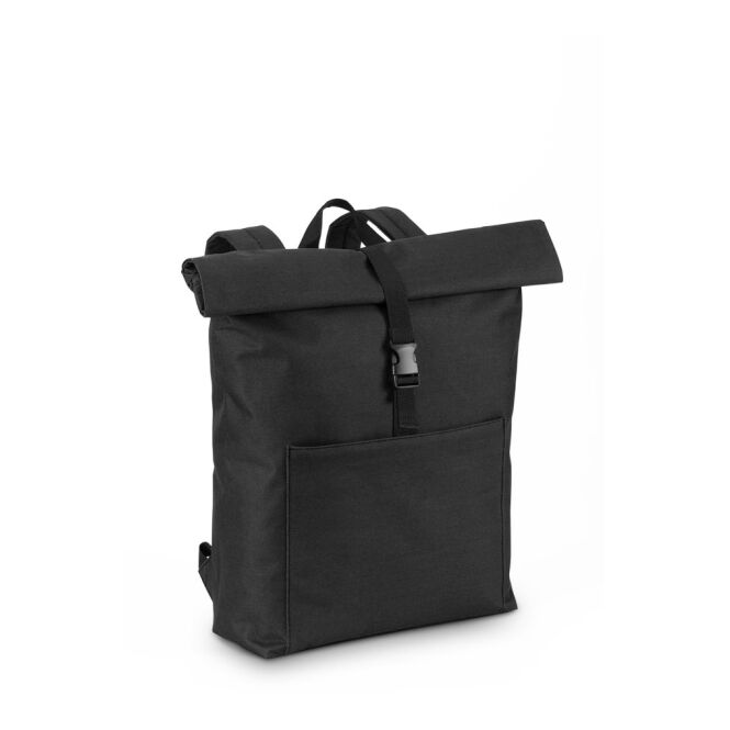 Mitarbeitergeschenk Laptop-Rucksack ATENAS – schwarz – mit Logo bedruckt für 17,3 Zoll Notebooks für das Mitarbeiter-Onboarding