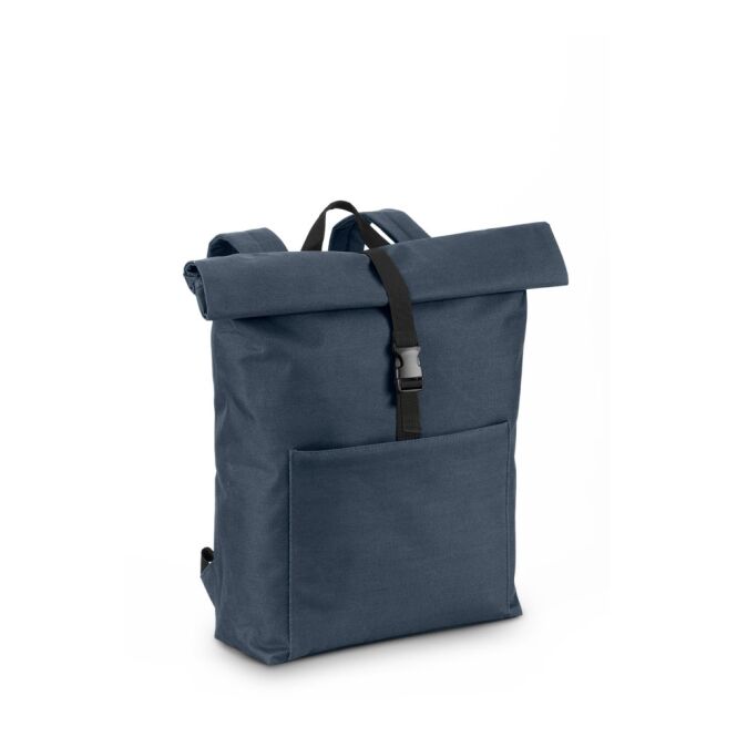 Werbeartikel Laptop-Rucksack ATENAS – blau – mit Logo bedruckt für 17,3 Zoll Notebooks, vielseitiger Office-Begleiter für das Büro