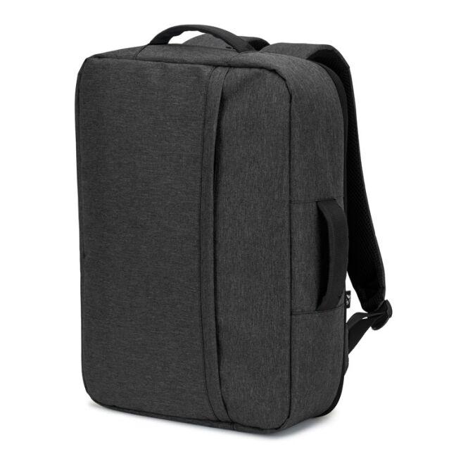 Mitarbeitergeschenk Laptoptasche NIAMEY – dunkelgrau – mit Logo bedruckt nachhaltig für 15,6 Zoll Laptops für das Homeoffice