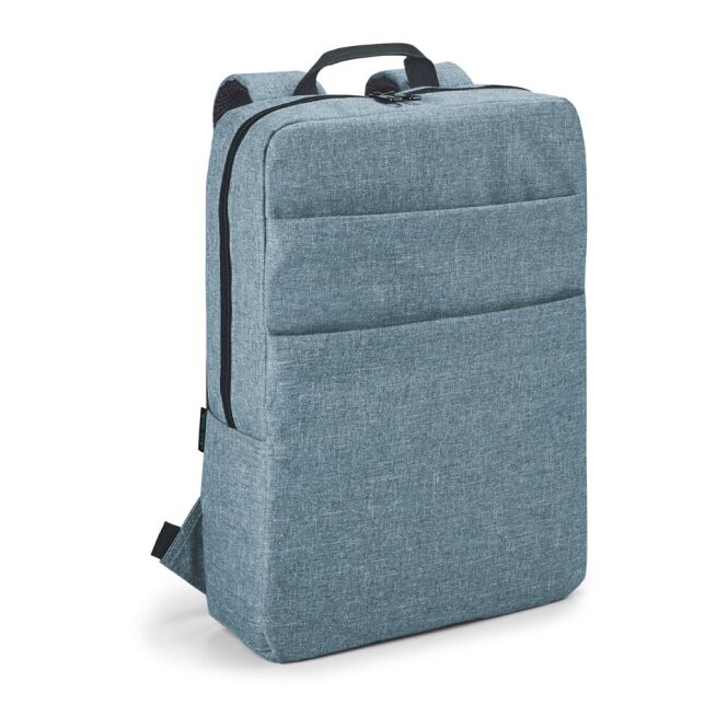 Werbeartikel Laptop Rucksack GRAPHS BPACK – hellblau – mit Logo bedruckt für das Mitarbeiter-Onboarding für 15,6 Zoll Notebooks