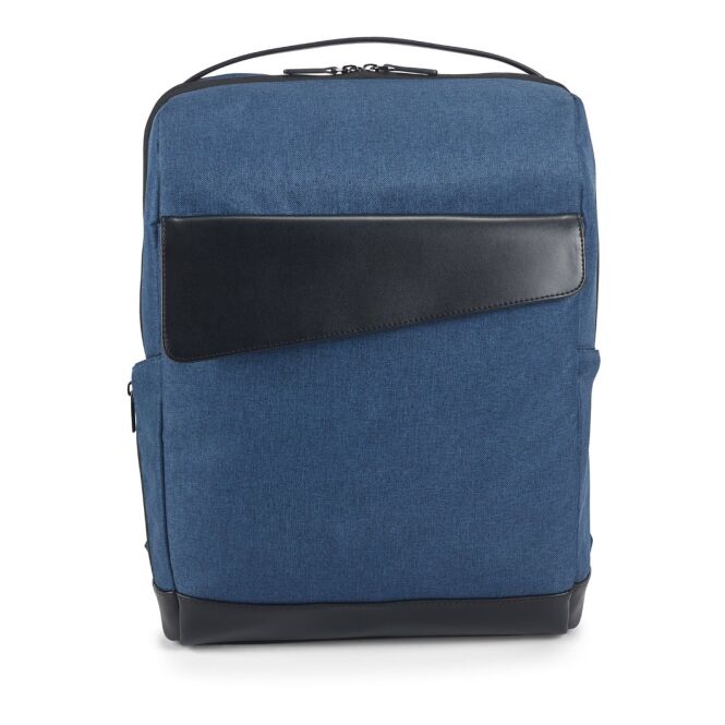 Werbeartikel MOTION BACKPACK – blau – mit Logo bedruckt für 15,6 Zoll Notebooks, Büroausstattung aus 600D Polyester, 410x330x150 mm