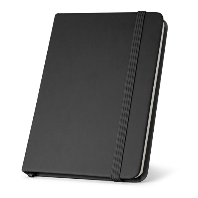 Firmengeschenk Notizbuch CAMPUS – schwarz – mit Werbedruck 35% recyceltes PU 138x210mm 192 Seiten nachhaltiges Journal CSR
