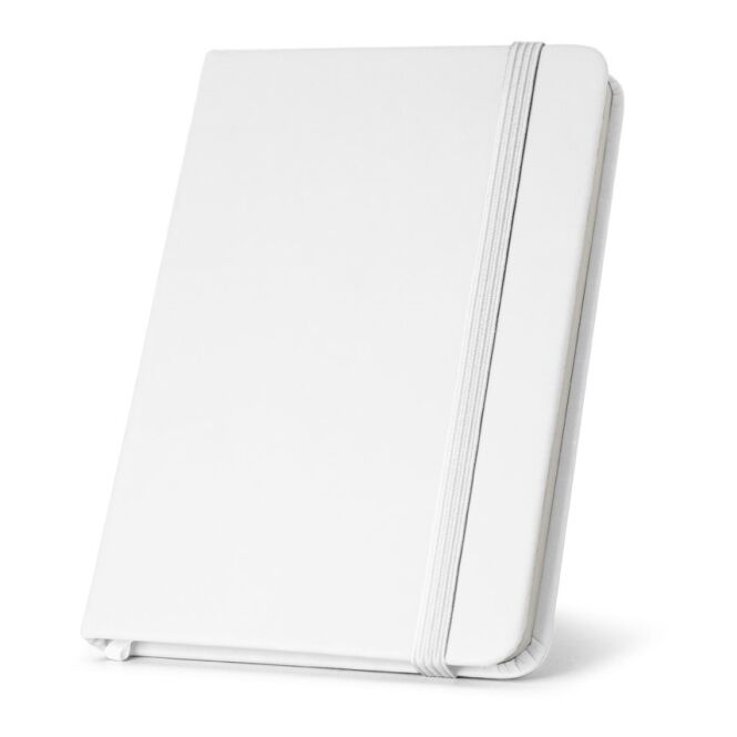 Mitarbeitergeschenk Notizbuch CAMPUS – weiss – mit Werbedruck 35% recyceltes PU & 100% Recycling-Papier 138x210mm, nachhaltiges Journal