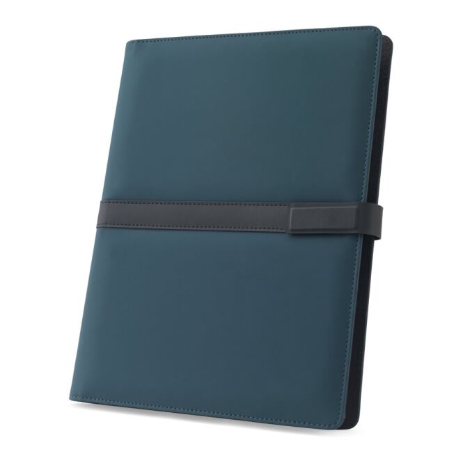 Mitarbeitergeschenk Ordner Sanderson – blau – mit Werbedruck 80% recycelt 100% rPET 247x323mm nachhaltiges Schreibset für CSR