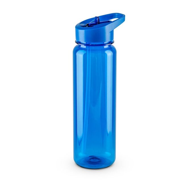 Sport-Werbemittel Sportflasche GILMORE – blau – mit Logo bedruckt 750ml rPET nachhaltig mit Strohhalm für Sportevents & Turniere