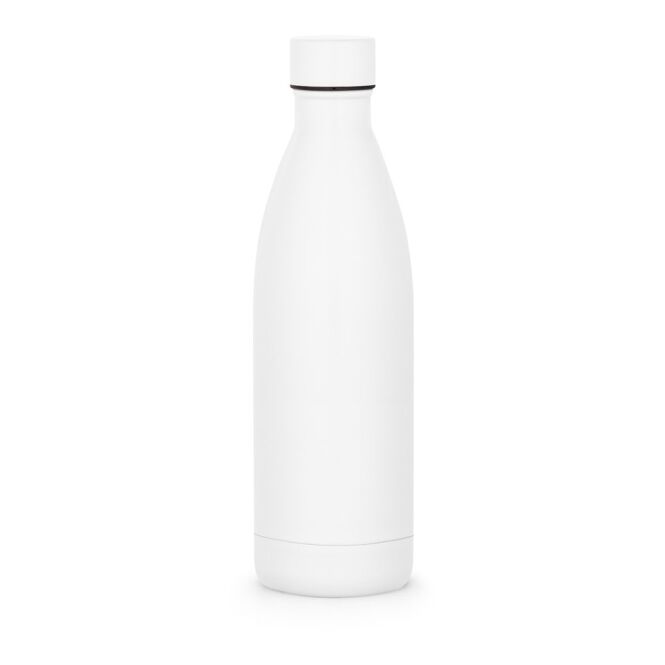 Firmengeschenk Trinkflasche RE-BUFFON XL – weiss – mit Lasergravur 1L 90% recycelter Edelstahl vakuumisoliert nachhaltige Mehrwegflasche