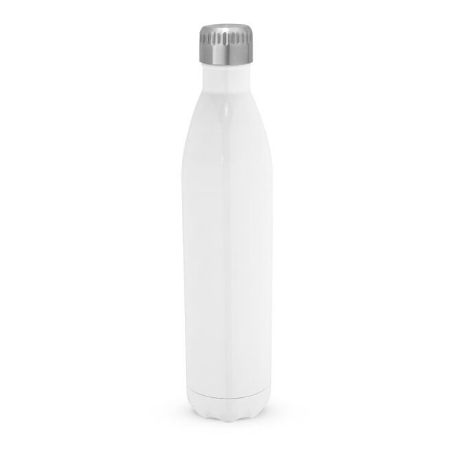 Firmengeschenk Edelstahl-Sportflasche AMORTI XL – weiss – mit Logo bedruckt 1L doppelwandig vakuumisoliert für Mitarbeiter-Onboarding