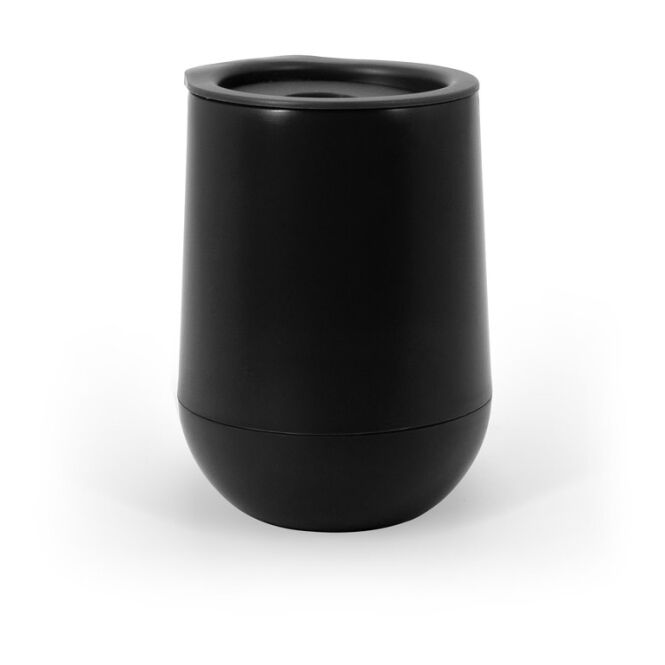 Werbeartikel Thermobecher ADLINGTON – schwarz – mit Logodruck 420 ml für Büroküche und Events