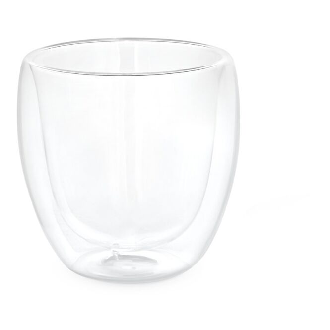 Kundengeschenk Glastasse AMERICANO – transparent – mit Logodruck 220 ml für die Büroküche