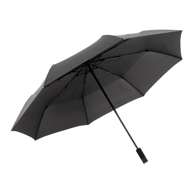Firmengeschenk Taschenschirm Knirps U.090 – anthrazit – mit Logodruck 128cm Durchmesser leichter kompakter Regenschirm für Events