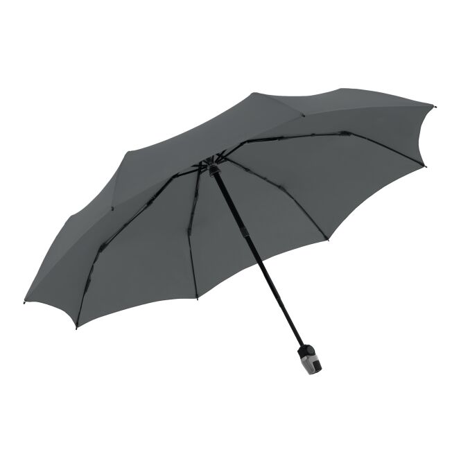 Firmengeschenk Taschenschirm Knirps T.200 – grau – mit Logodruck, 97cm, Duomatic, windstabil bis 150 km/h, robuster Regenschirm