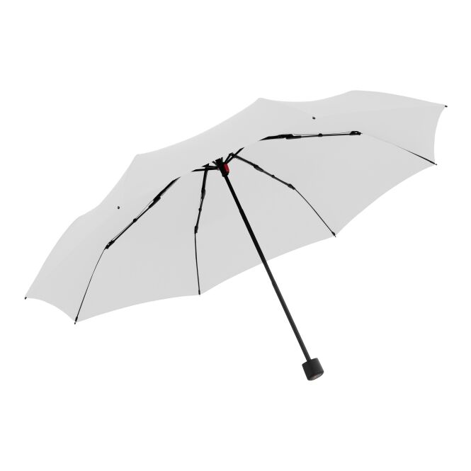 Firmengeschenk Taschenschirm Knirps A.050 – weiss – mit Logodruck 24cm kompakt, stabiler kompakter Regenschirm für Messen & Events