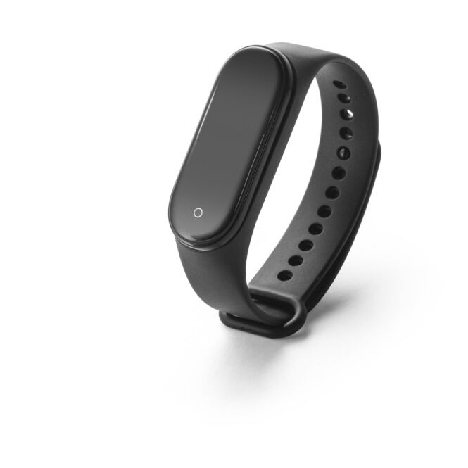 Werbeartikel Armbanduhr CALATRAVA – schwarz – mit Logo bedruckt, 3 Tage Akku, Herzfrequenzmesser, eleganter Zeitmesser