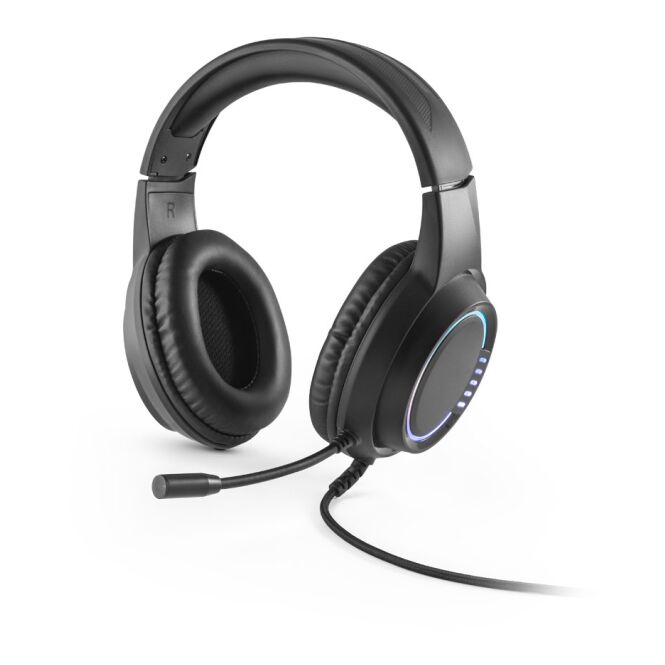 Firmengeschenk Thorne Headset RGB – schwarz – mit Logo bedruckt 2m Kabel Mikrofon für den Büroalltag und Gaming