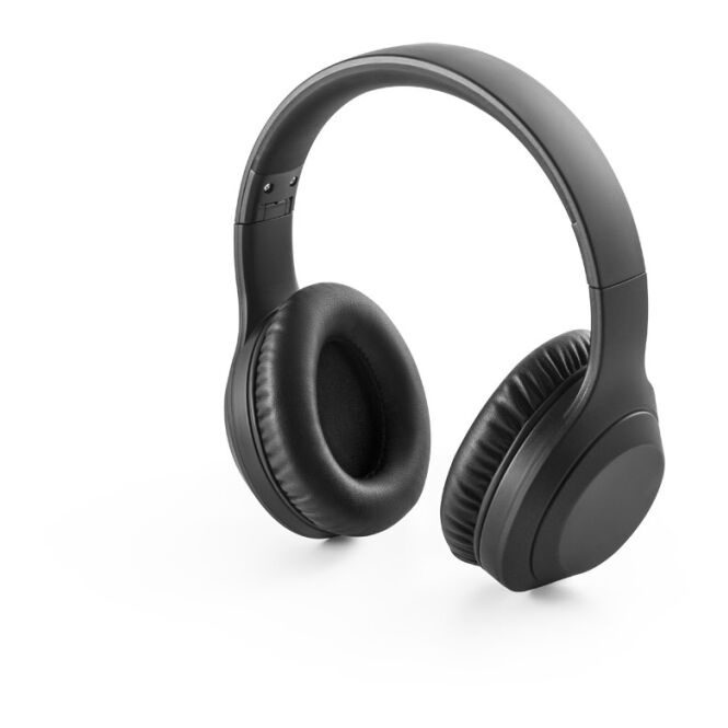 Kundengeschenk Bluetooth Kopfhörer BETTENCOURT – schwarz – mit Logo bedruckt, faltbar, ANC, 15h Laufzeit, nachhaltiges rABS für das Homeoffice