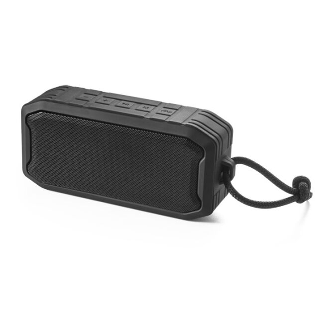 Kundengeschenk Bluetooth Lautsprecher SHEERAN – schwarz – mit Logo bedruckt nachhaltig 10W 1200mAh USB-C für das Homeoffice