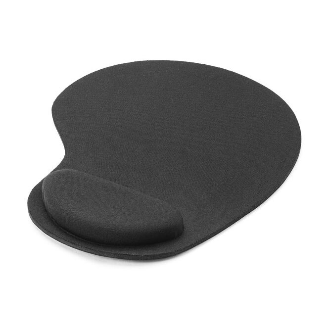 Werbeartikel Ergonomisches Mousepad NORBERT – schwarz – mit Logo bedruckt für das Büro